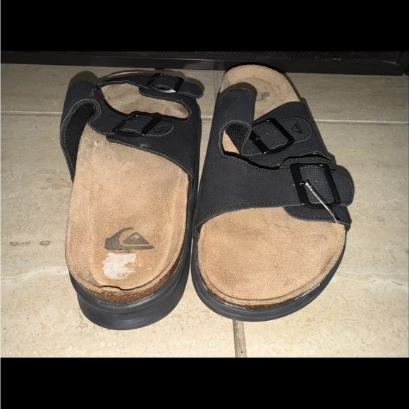 QUIKSILVER 2 Pairs Sandals/Slides Black Size 11 *Used Once* - Picture 10 of 11